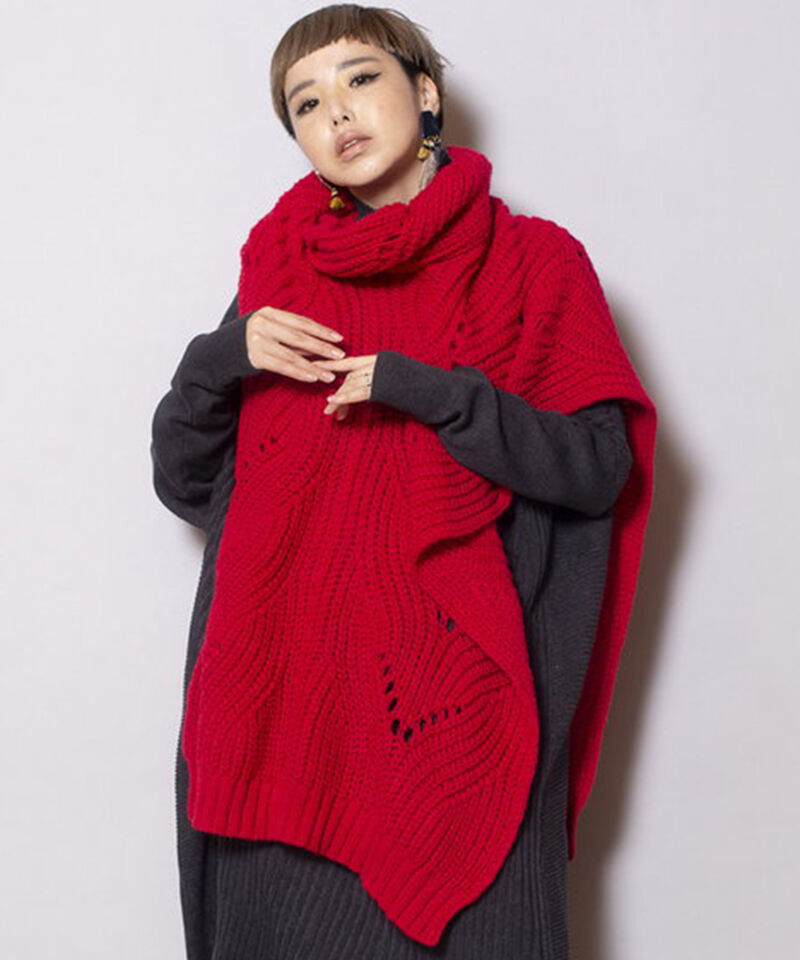  「マルチWAYツイストニットスヌード」|スヌード|RED