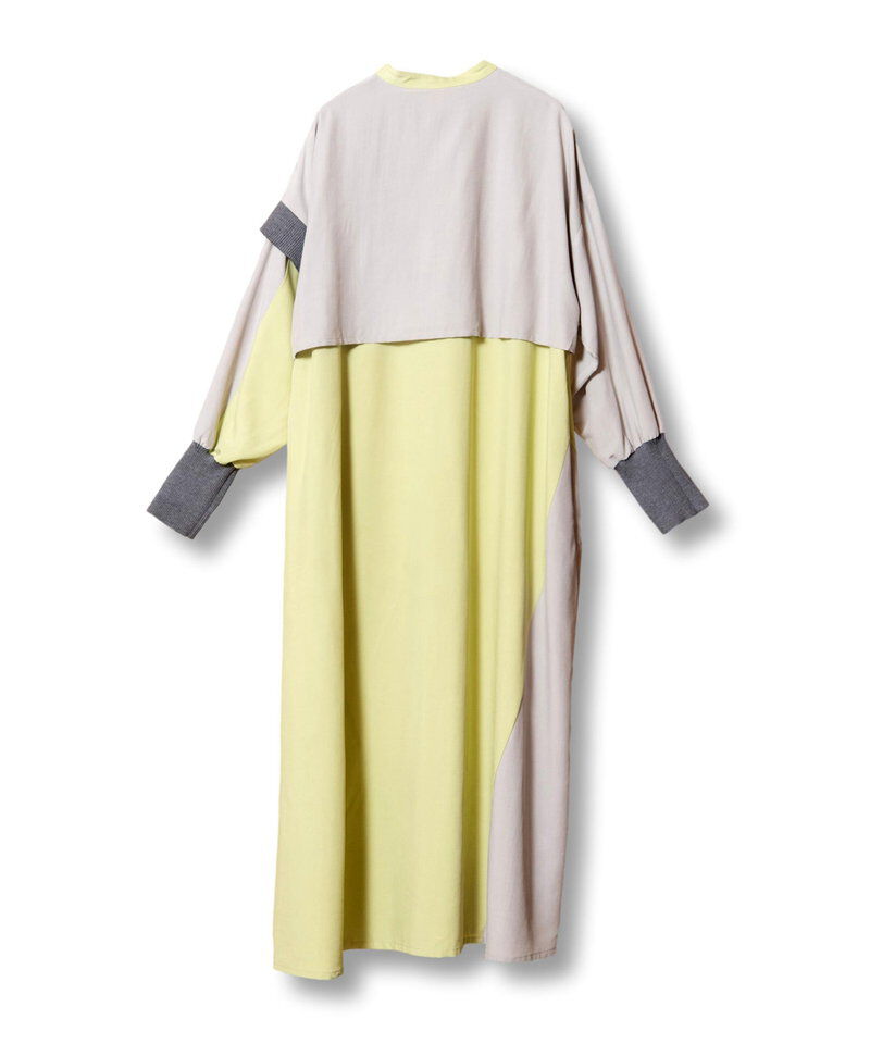  「バイカラーシャツワンピース」|ワンピース|