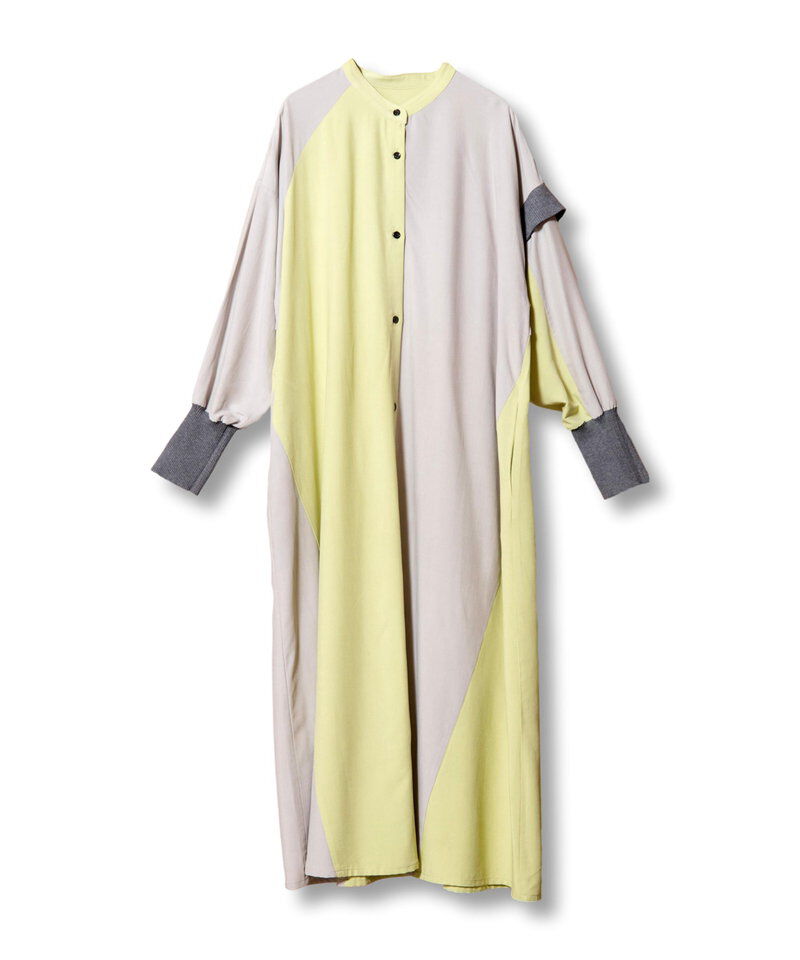  「バイカラーシャツワンピース」|ワンピース|