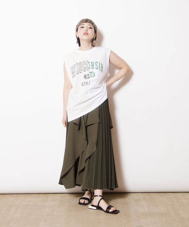  「切替プリントタンクトップ」|Tシャツ・カットソー|