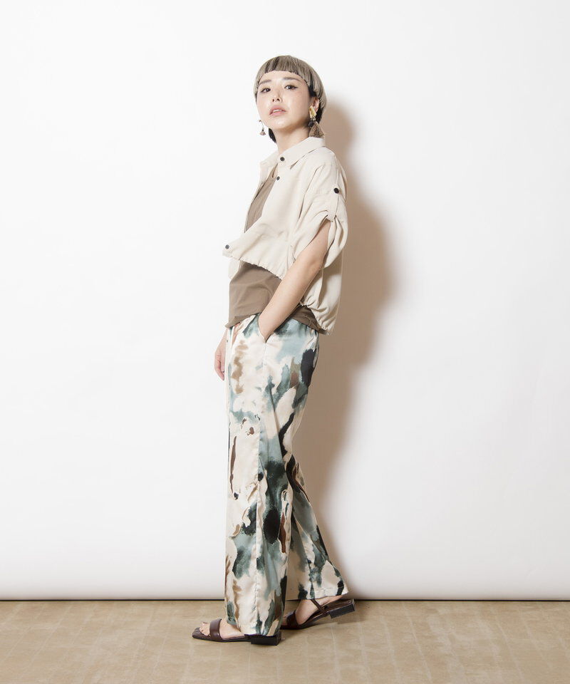  「クロップド切替シャツブラウス」|シャツ・ブラウス|