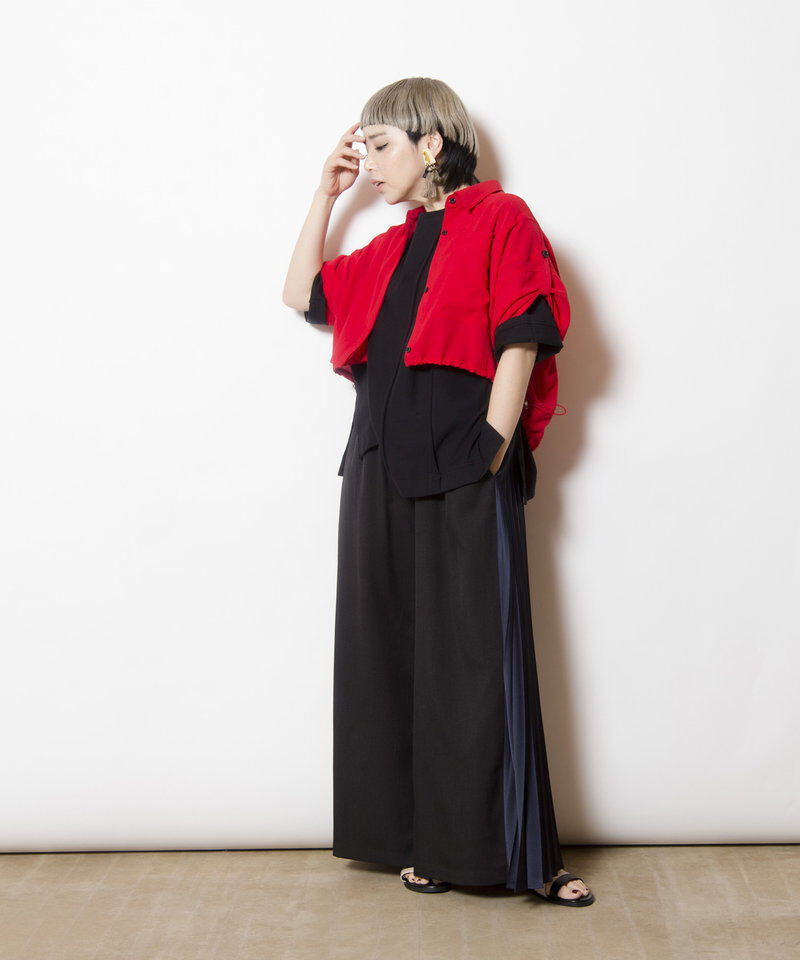  「クロップド切替シャツブラウス」|シャツ・ブラウス|