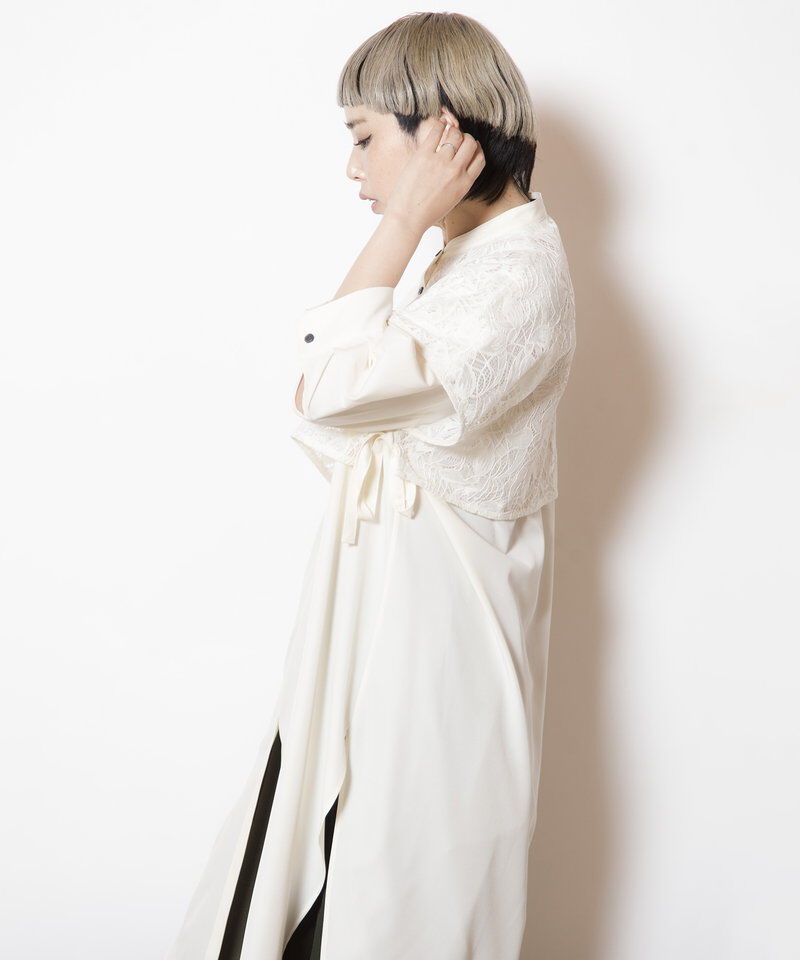  「レースレイヤードロングシャツ」|シャツ・ブラウス|