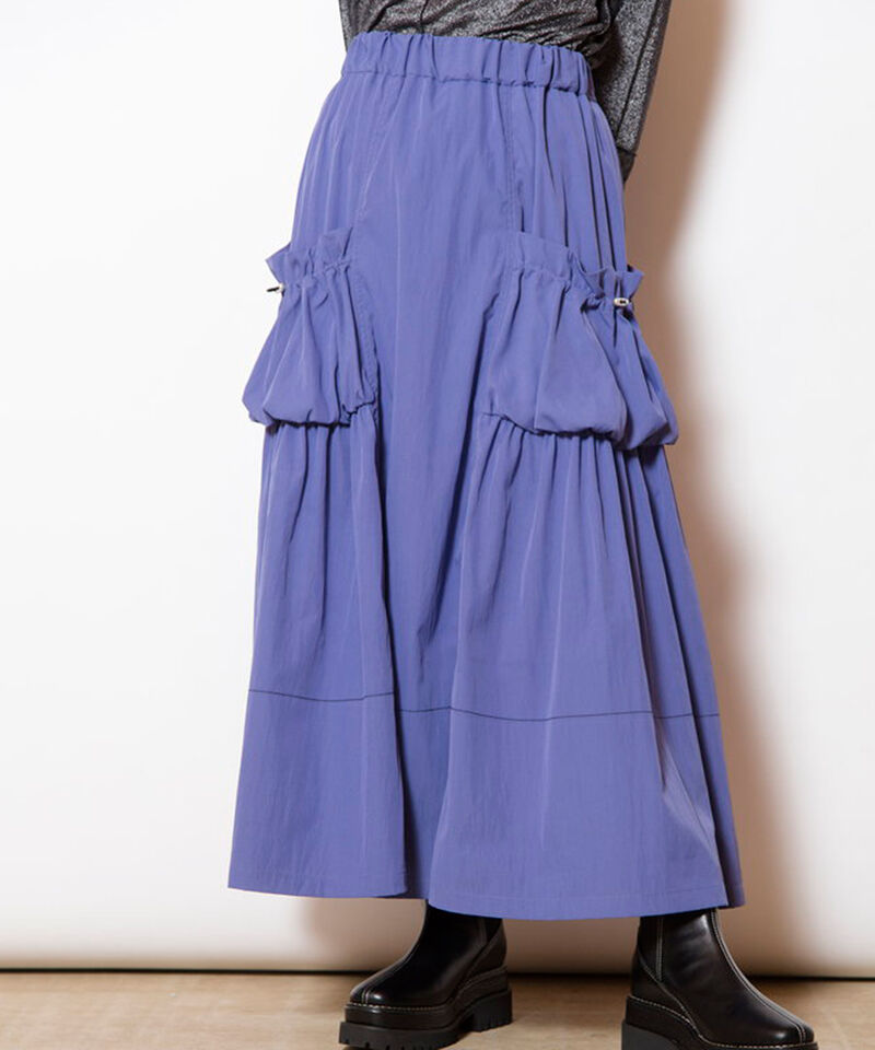  「ギャザーポケットフレアースカート」|スカート|PURPLE