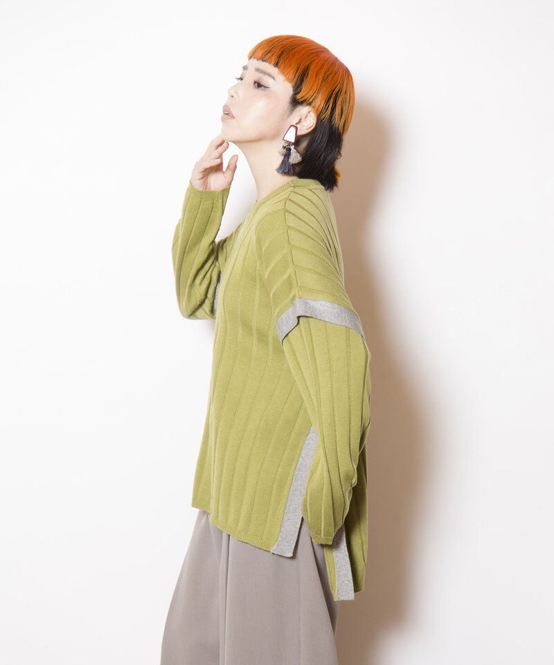  「ワイドリブニットプルオーバー」|ニット・セーター|