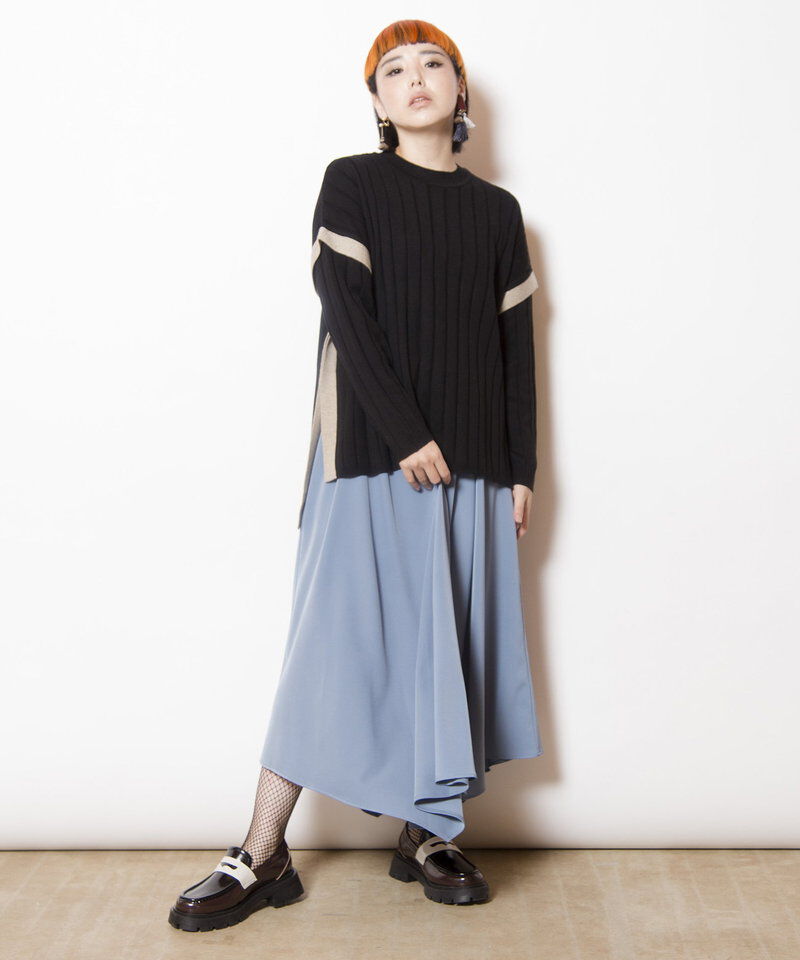  「ワイドリブニットプルオーバー」|ニット・セーター|