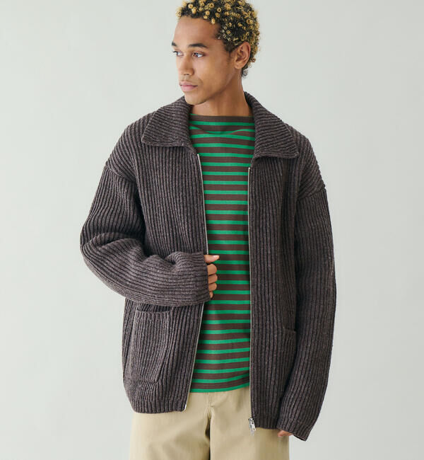  「RYE TENDER | 〈別注〉フルジップ ニットブルゾン MEN」|ニット・セーター|