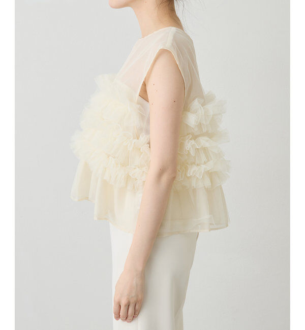  「【THE PAUSE】チュールフリルブラウス」|シャツ・ブラウス|