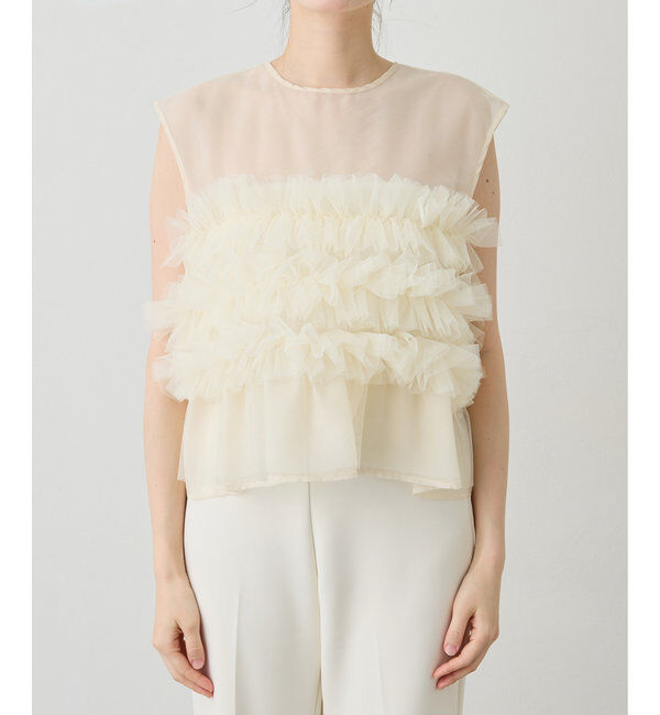  「【THE PAUSE】チュールフリルブラウス」|シャツ・ブラウス|