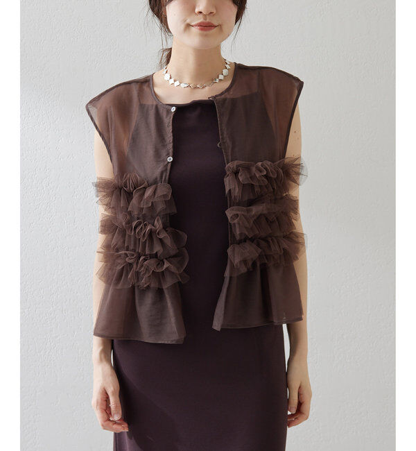  「【THE PAUSE】チュールフリルブラウス」|シャツ・ブラウス|