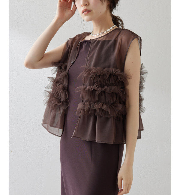 「【THE PAUSE】チュールフリルブラウス」|シャツ・ブラウス|