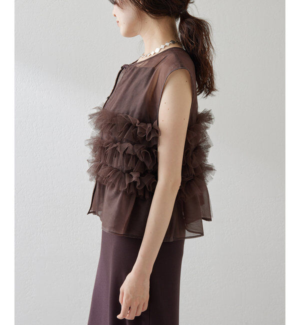  「【THE PAUSE】チュールフリルブラウス」|シャツ・ブラウス|