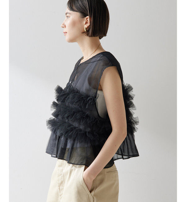  「【THE PAUSE】チュールフリルブラウス」|シャツ・ブラウス|