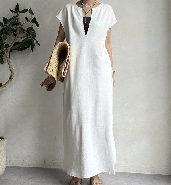  「【SAKURA 企画】【一部WEB限定カラー】深Vスウェットワンピース」|ワンピース|