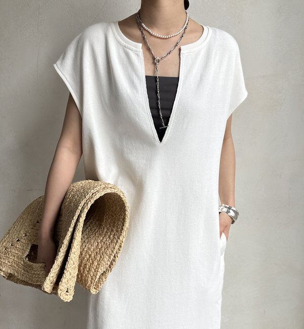  「【SAKURA 企画】【一部WEB限定カラー】深Vスウェットワンピース」|ワンピース|