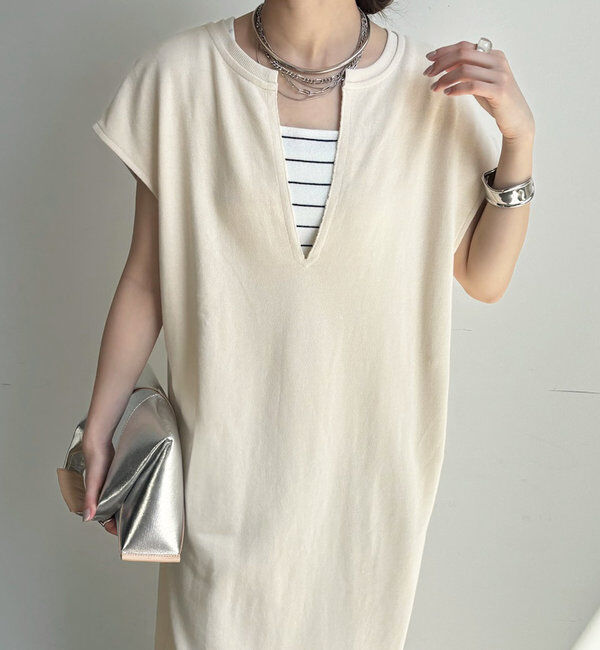  「【SAKURA 企画】【一部WEB限定カラー】深Vスウェットワンピース」|ワンピース|