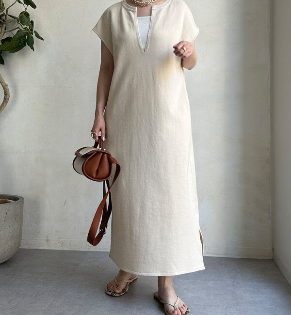  「【SAKURA 企画】【一部WEB限定カラー】深Vスウェットワンピース」|ワンピース|