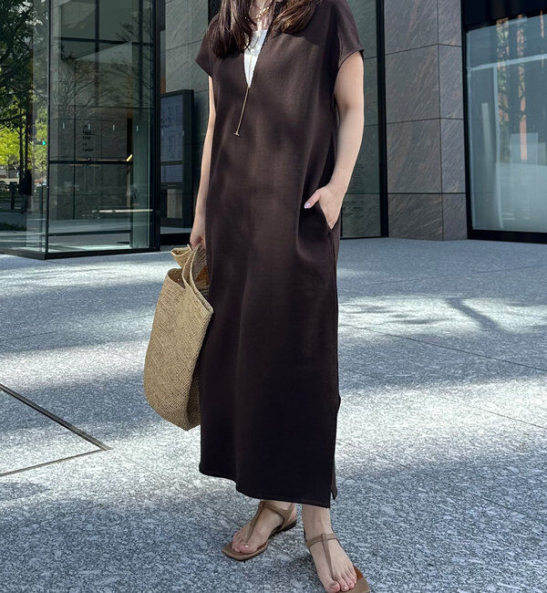  「【SAKURA 企画】【一部WEB限定カラー】深Vスウェットワンピース」|ワンピース|