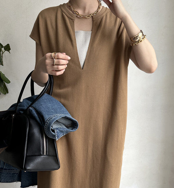  「【SAKURA 企画】【一部WEB限定カラー】深Vスウェットワンピース」|ワンピース|