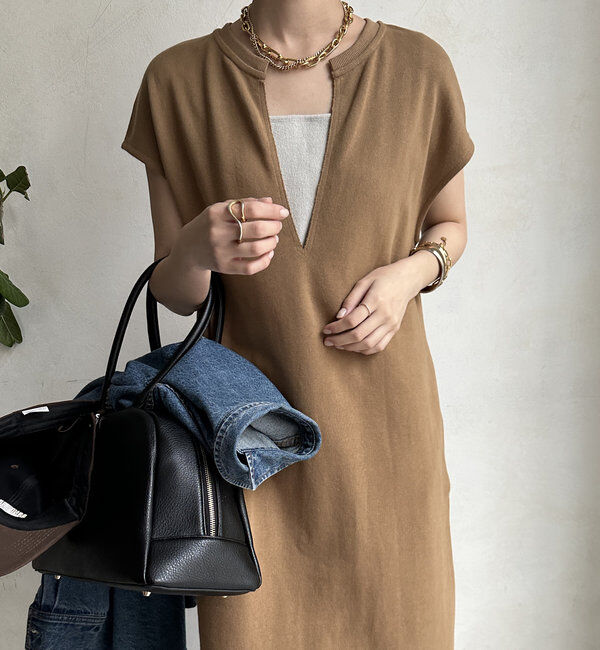  「【SAKURA 企画】【一部WEB限定カラー】深Vスウェットワンピース」|ワンピース|