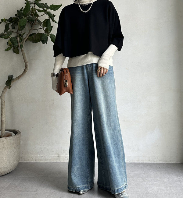  「【WEB限定】ケープアンサンブルニットトップス」|ニット・セーター|