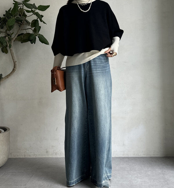  「【WEB限定】ケープアンサンブルニットトップス」|ニット・セーター|