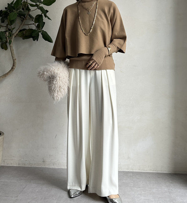  「【WEB限定】ケープアンサンブルニットトップス」|ニット・セーター|