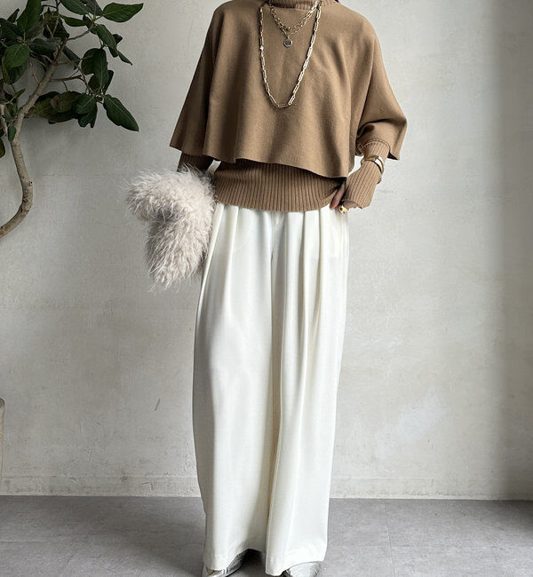  「【WEB限定】ケープアンサンブルニットトップス」|ニット・セーター|