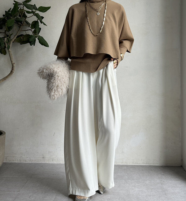  「【WEB限定】ケープアンサンブルニットトップス」|ニット・セーター|