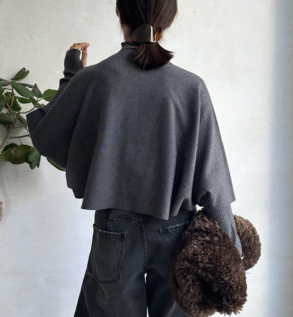  「【WEB限定】ケープアンサンブルニットトップス」|ニット・セーター|