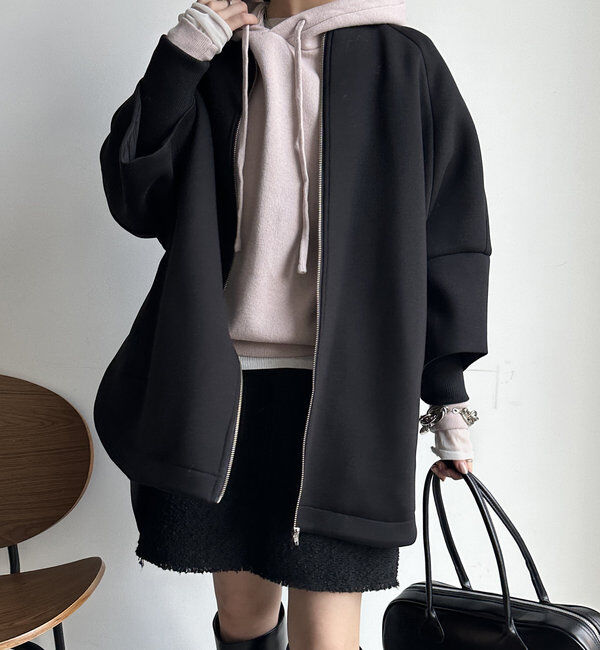  「【WEB限定】ダンボールニット切替ダウンコート」|その他|ブラック