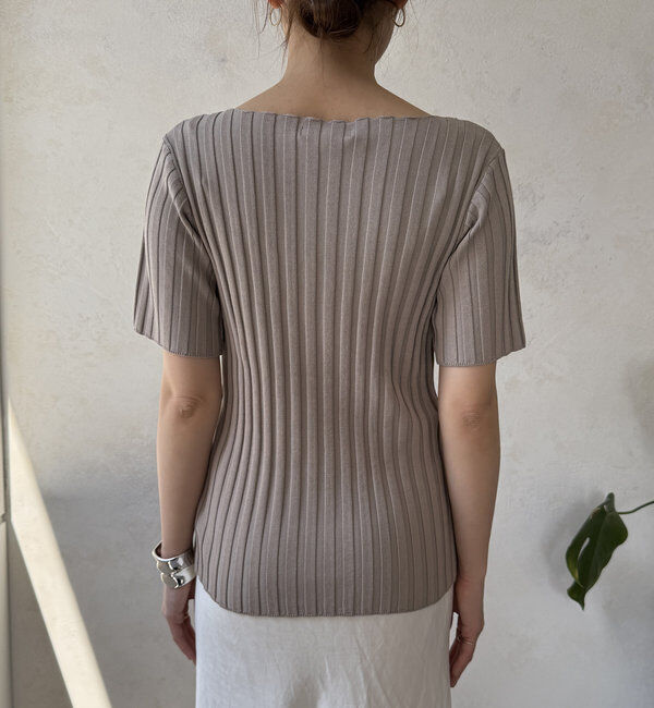  「【WEB限定】ワイドリブハーフスリーブニット」|ニット・セーター|