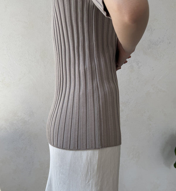  「【WEB限定】ワイドリブハーフスリーブニット」|ニット・セーター|