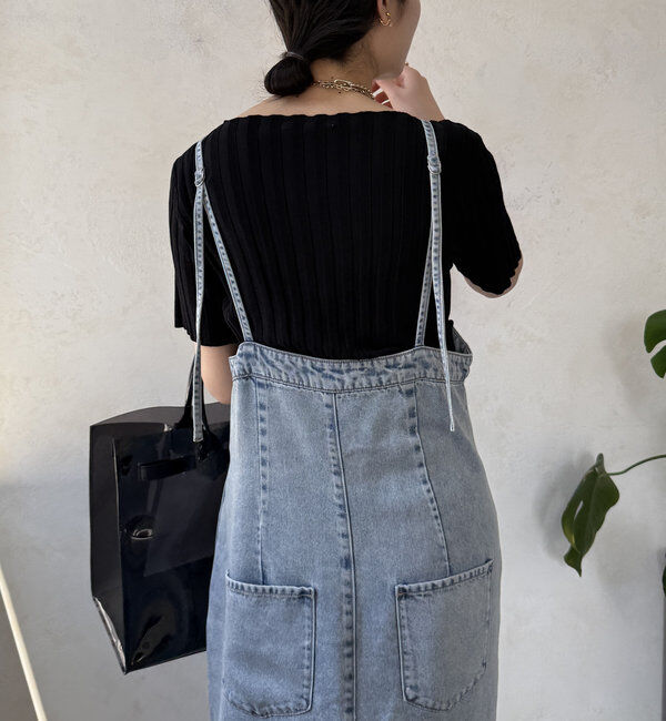  「【WEB限定】ワイドリブハーフスリーブニット」|ニット・セーター|