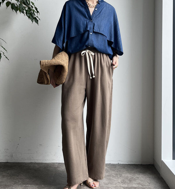  「【WEB限定】コットンレーヨンフリルデニムシャツ」|シャツ・ブラウス|