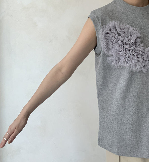  「3DチュールモチーフTEE」|Tシャツ・カットソー|