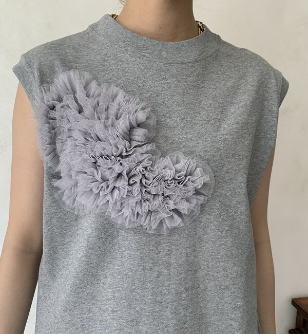  「3DチュールモチーフTEE」|Tシャツ・カットソー|