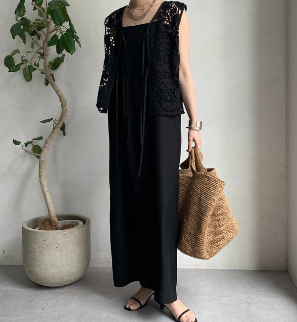  「【WEB限定】 ボタニカルレースノースリブラウス」|シャツ・ブラウス|