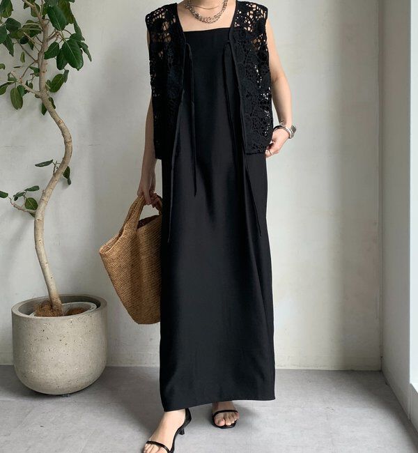  「【WEB限定】 ボタニカルレースノースリブラウス」|シャツ・ブラウス|