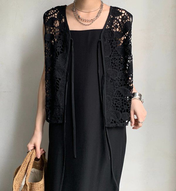  「【WEB限定】 ボタニカルレースノースリブラウス」|シャツ・ブラウス|