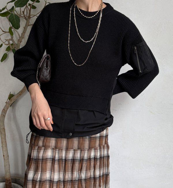  「【WEB限定】MA1ポケットプルオーバー」|Tシャツ・カットソー|ブラック