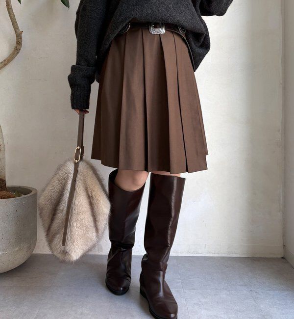  「ミドル丈プリーツスカート」|スカート|