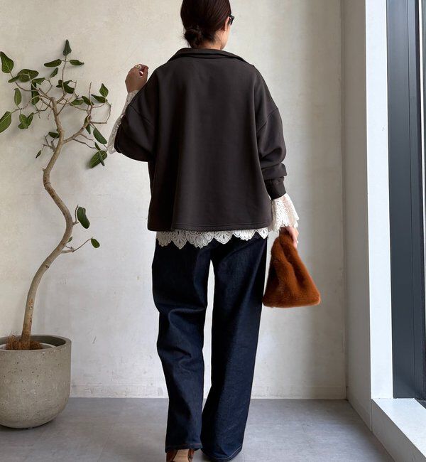  「裏起毛ドロストハーフジッププルオーバー」|Tシャツ・カットソー|