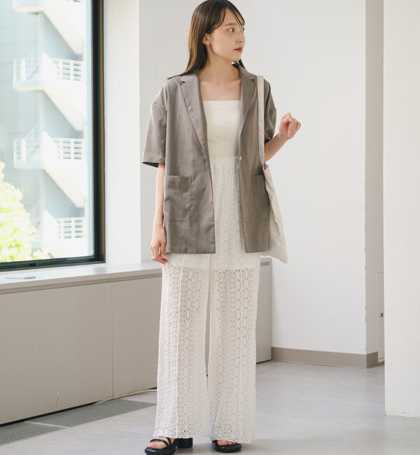  「【セットアップ対応】レースワイドパンツ」|その他|