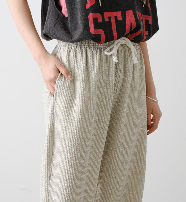  「【WHIMSIC/SETUP対応】ストレッチシアサッカーイージーパンツ」|チノ|