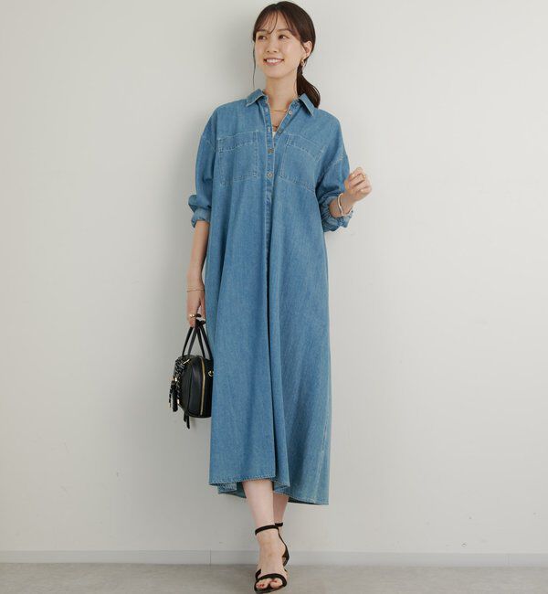  「《着るだけで大人カジュアル》デニムシャツワンピース」|その他|