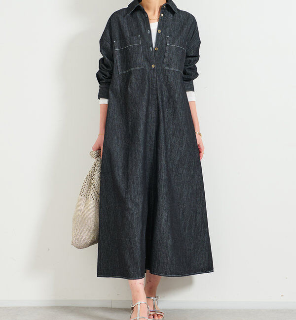  「《着るだけで大人カジュアル》デニムシャツワンピース」|その他|