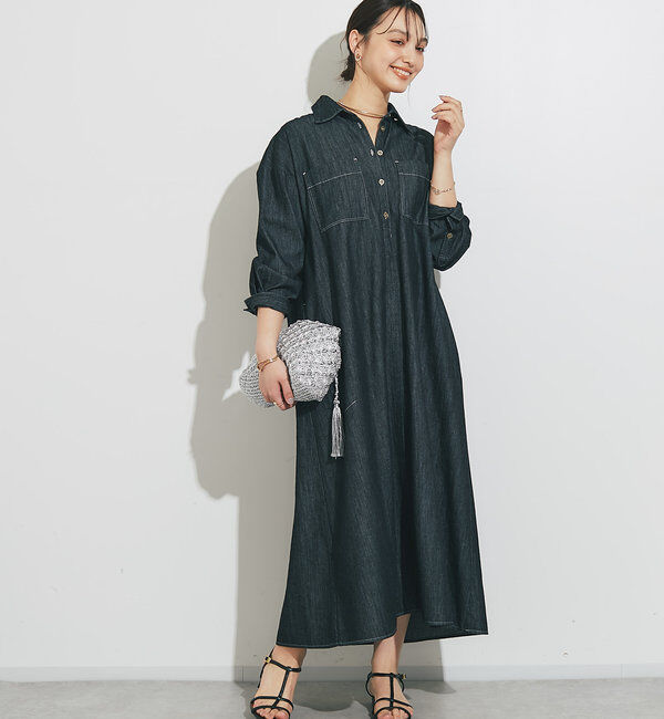  「《着るだけで大人カジュアル》デニムシャツワンピース」|その他|
