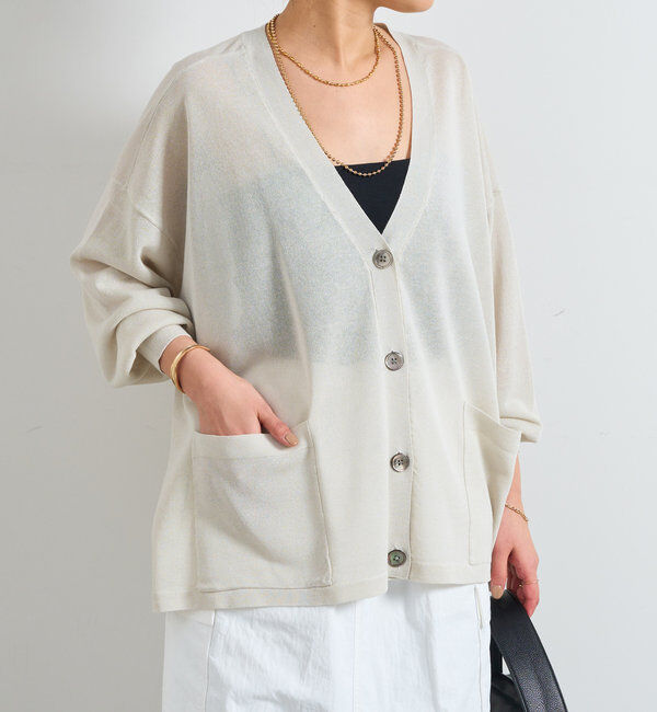  「《UVカット・接触冷感》多機能アウトポケットカーディガン」|ニット・セーター|グレー