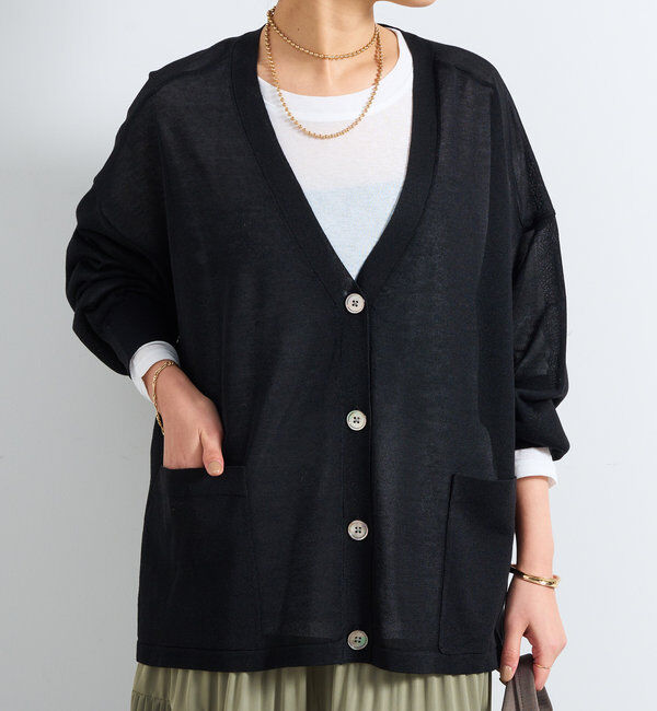  「《UVカット・接触冷感》多機能アウトポケットカーディガン」|ニット・セーター|